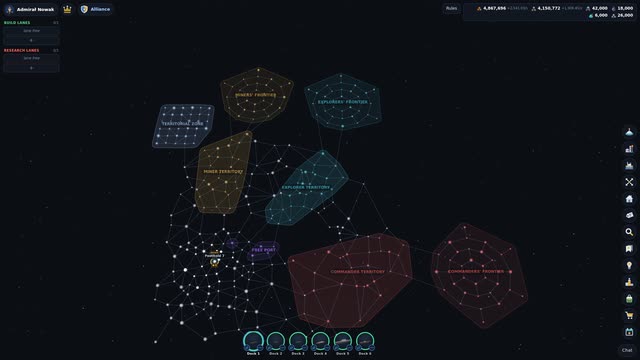 Galaxiekarte mit den Territorien der Fraktionen